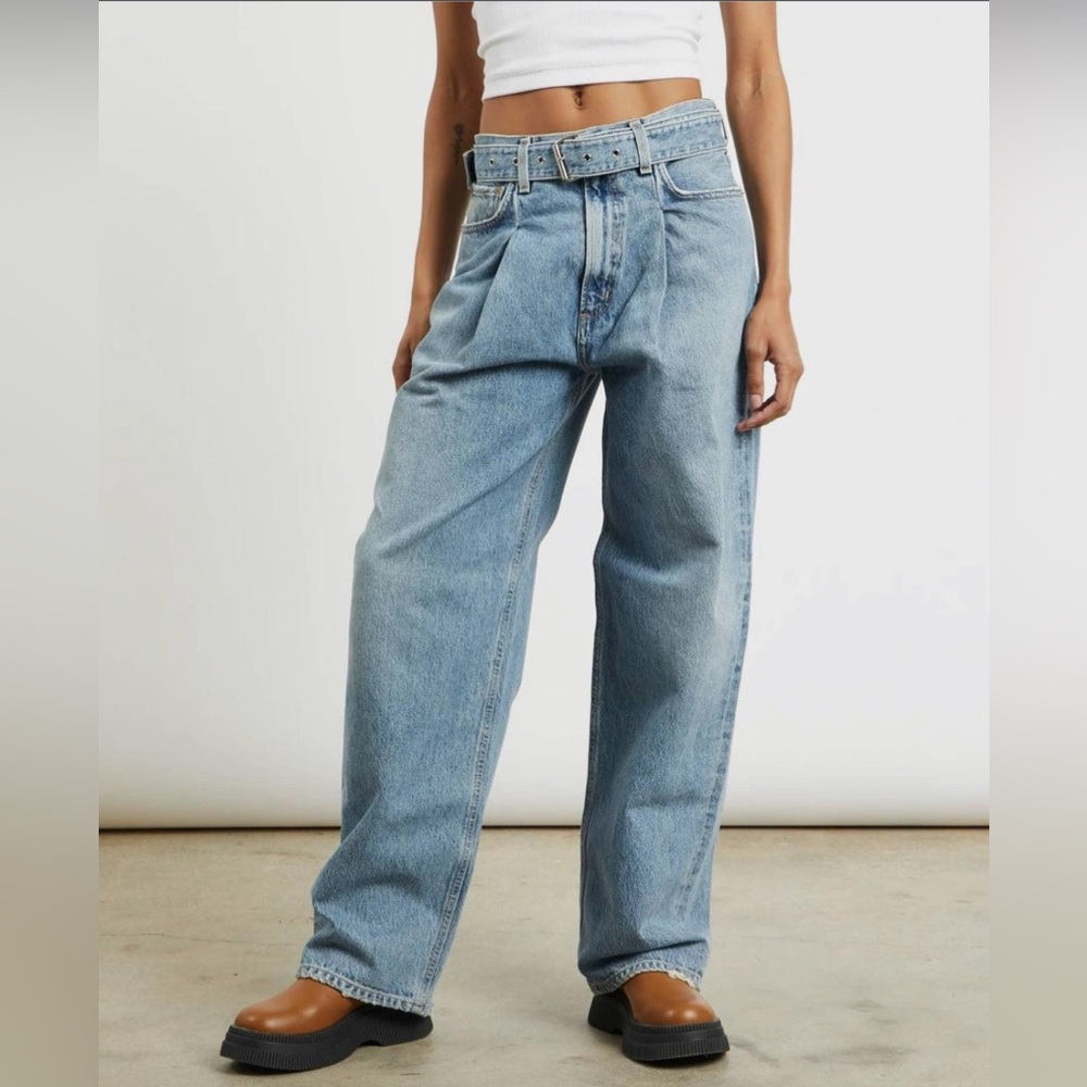 Agolde Light Blue Straight Leg Jeans - Picture 10 of 10